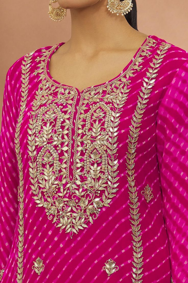 Home buy pink kurta and sharara georgette embroidered…