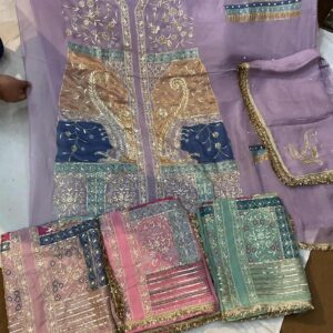 New Arrivals rani pink with beige floral dupatta