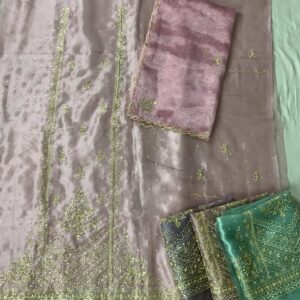 New Arrivals rani pink with beige floral dupatta